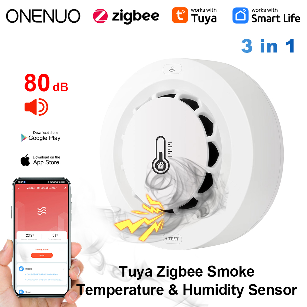 Smoke Detector Interconnected - Tuya Zigbee BT Rookmelder met twee