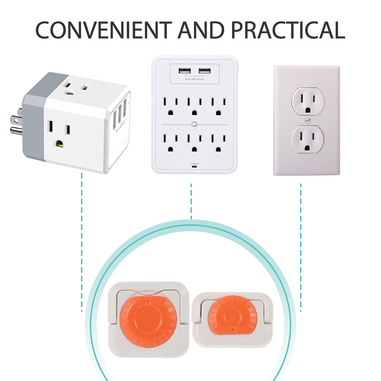 24 stuks universele oranje ABS - Outlet Cover Baby recensie en prijs