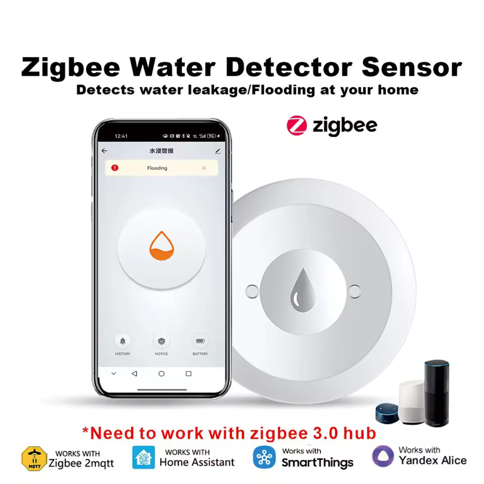 Werk met Tuya ZigBee 3.0 water - Water Alarm Sensor recensie en prijs