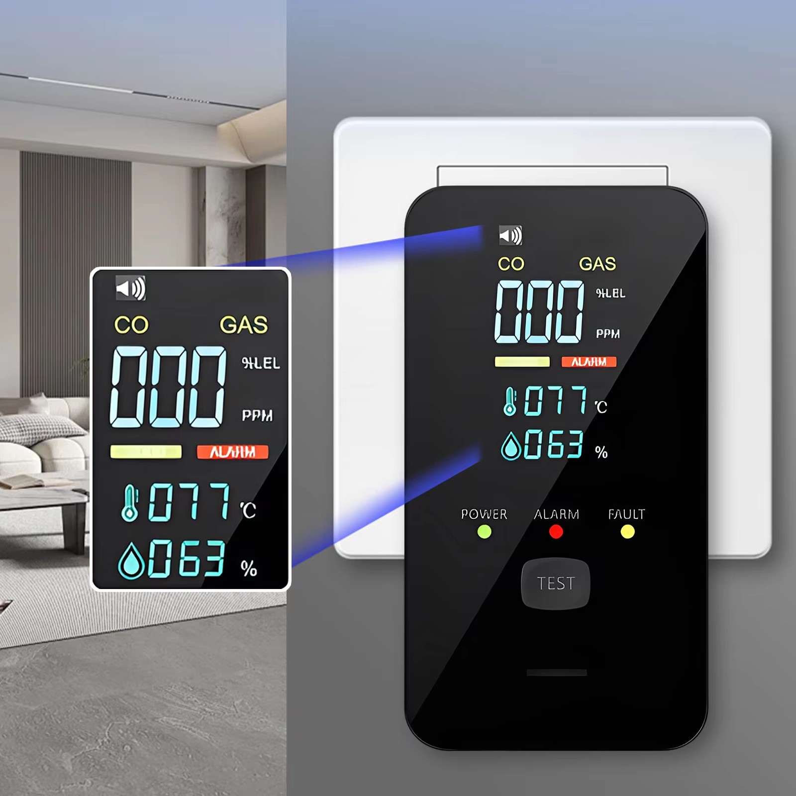 Detector voor aardgas en koolm - Co Detector Plug recensie en prijs