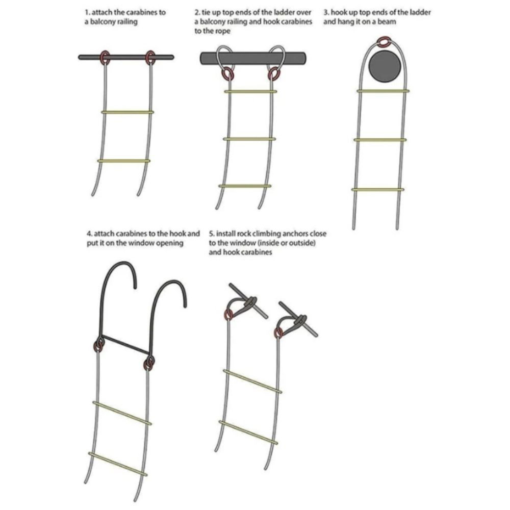 Geïsoleerde touwladder, gripva - Fire Escape Ladder recensie en prijs